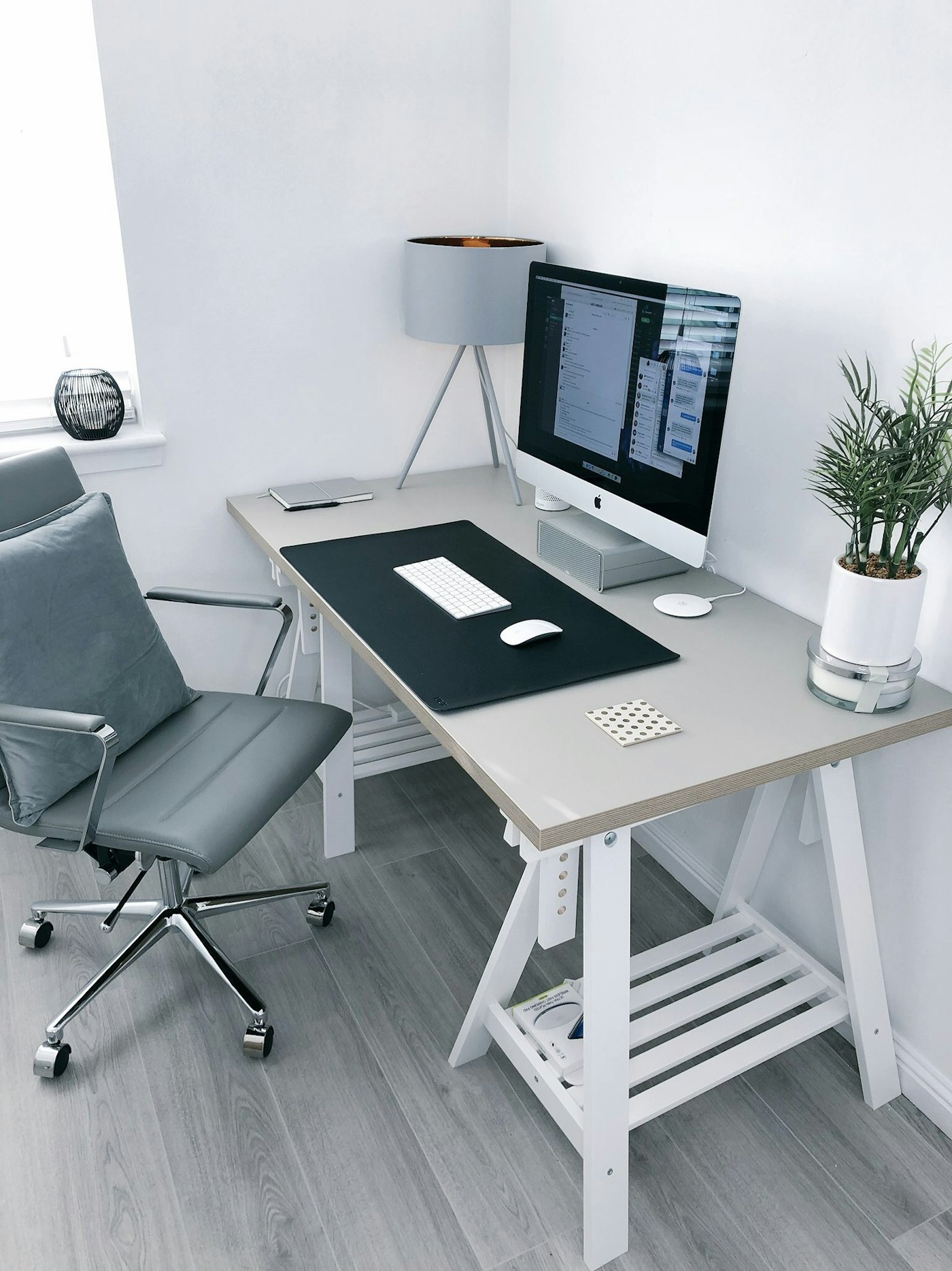 Assembled home-office desk and chair