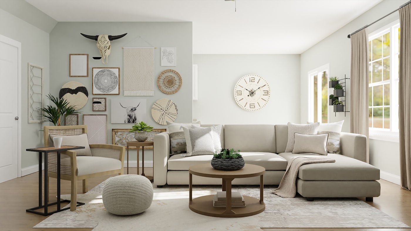 Assembled living room sofa, table and chairs